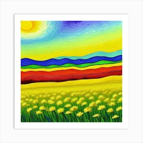 Field Of Dandelions Art Print