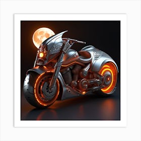 Cyborg Motorcycle Art Print