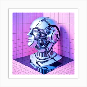 Futuristic Robot Head Art Print