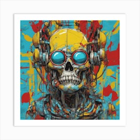 Andy Getty, Pt X, In The Style Of Lowbrow Art, Technopunk, Vibrant Graffiti Art, Stark And Unfiltere (5) Art Print