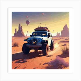 Jeep In The Desert 1 Art Print