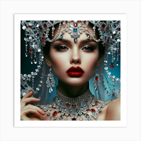 Portrait Of A Beautiful Woman Art Print