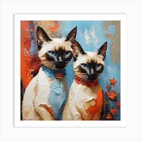 Siamese cats 3 Art Print