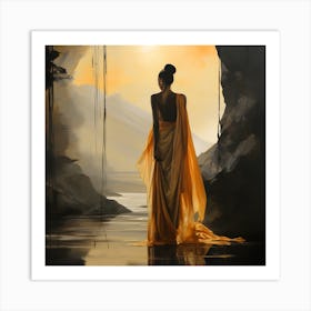 'The Woman In The Yellow Dress' Art Print