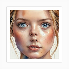 Girl With Blue Eyes 10 Art Print