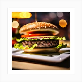 Hamburger On A Plate 9 Art Print