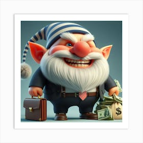 Gnome Holding Money Art Print