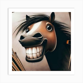 Funny Horse Painting Art Print