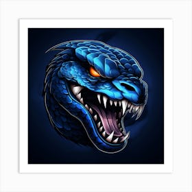 Blue Dragon Mascot Art Print