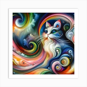 Colorful Cat 4 Art Print