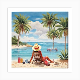 Beach Canvas Print Art Print