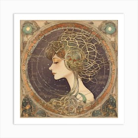 Astrological Nouveau Chart Series - 9 Art Print