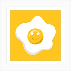 Smiley Egg Square Art Print