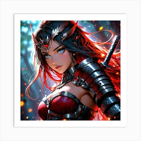 Default A Gracefully Fierce Anime Warrior Princess (2) 1 Art Print