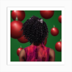 Afro Christmas Girl 003 Art Print