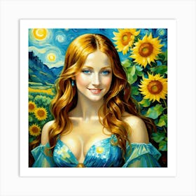 Sunflowers By Van Goghguj Art Print