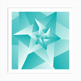 Bluish Trendy Triangle Pattern Art Print