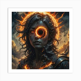 Woman With A Glowing Eye Art Print