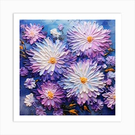 Purple Chrysanthemums Art Print