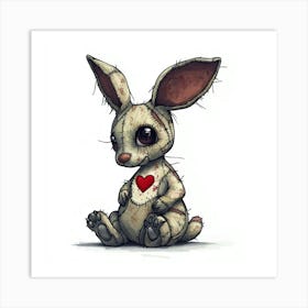 Little Bunny With A Heart Affiche