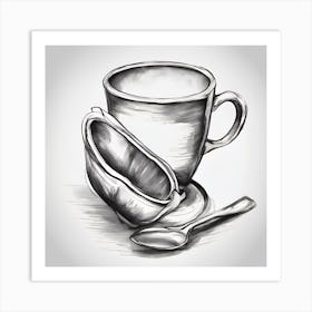 Coffee Cup And Spoon Art Print