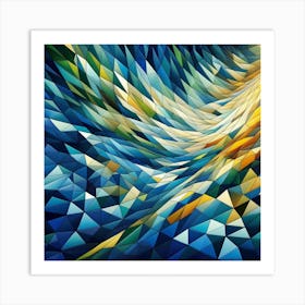 Abstract Triangles Background Art Print