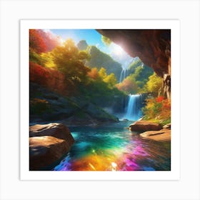 Rainbow Waterfall 6 Art Print