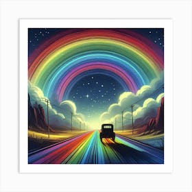 Rainbow road 1 Art Print