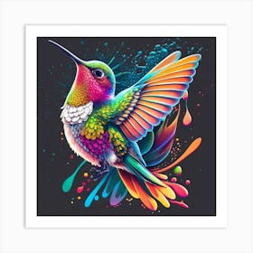 Hummingbird Hyperdetailed Eyes Teeshirt Desig Art Print