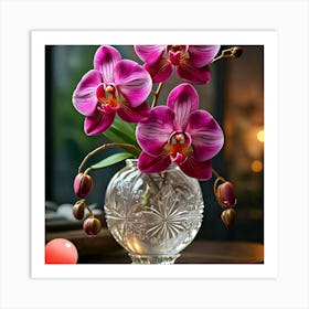 Orchids In A Vase Art Print