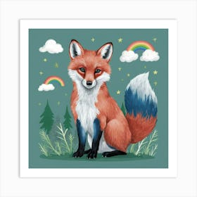 Rainbow Fox Nursery Art Illustration Painting Fash Enafiw 2q724d6n7fygy6g Pcgwkku3rcionzfxccbw Q Art Print