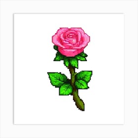 Pixel Rose 3 Art Print