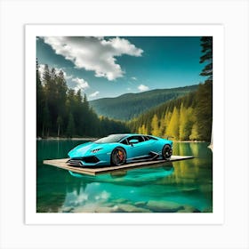 Lake Lamborghini Art Print
