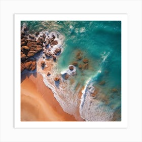 Aerial View Of A Beach 1 Art Print