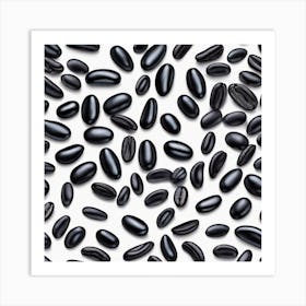 Frame Created From Black Beans On Edges And Nothing In Middle Miki Asai Macro Photography Close Up (7) Art Print