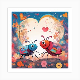 Beetle Couple Art Print