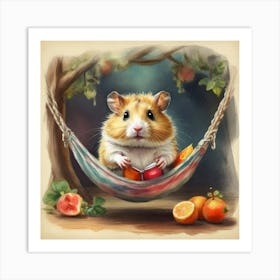 Hamster In Hammock 1 Art Print