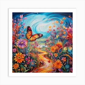 Butterfly In The Garden Art Print