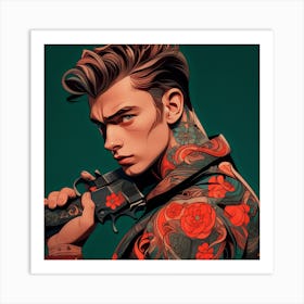 Hunzinator James Dean With Tattoos Art Print