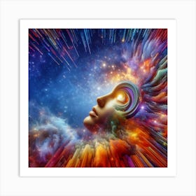 Psychedelic Woman In Space Art Print