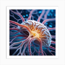 3d Image Of A Human Brain 1 Art Print