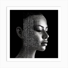 Digital Portrait Of A Woman 1 Art Print