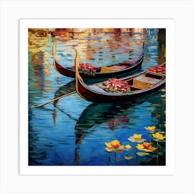 Gondolas In Venice 4 Art Print