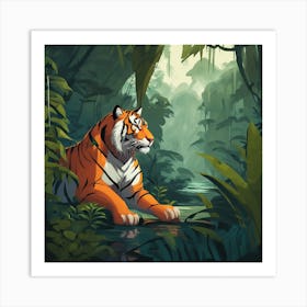 Tiger In The Jungle 28 Art Print