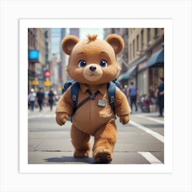 Bear In New York Art Print