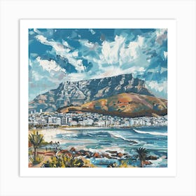 A Table Mountain In Cape Town Expressive Strokes 1720034034 3 Art Print