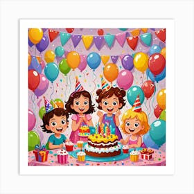 Birthday Party For Kids Art Print