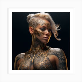 Tattooed Woman 1 Art Print