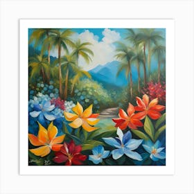 Tropical Flowers Art Print