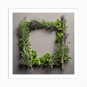 Frame Of Herbs 5 Art Print